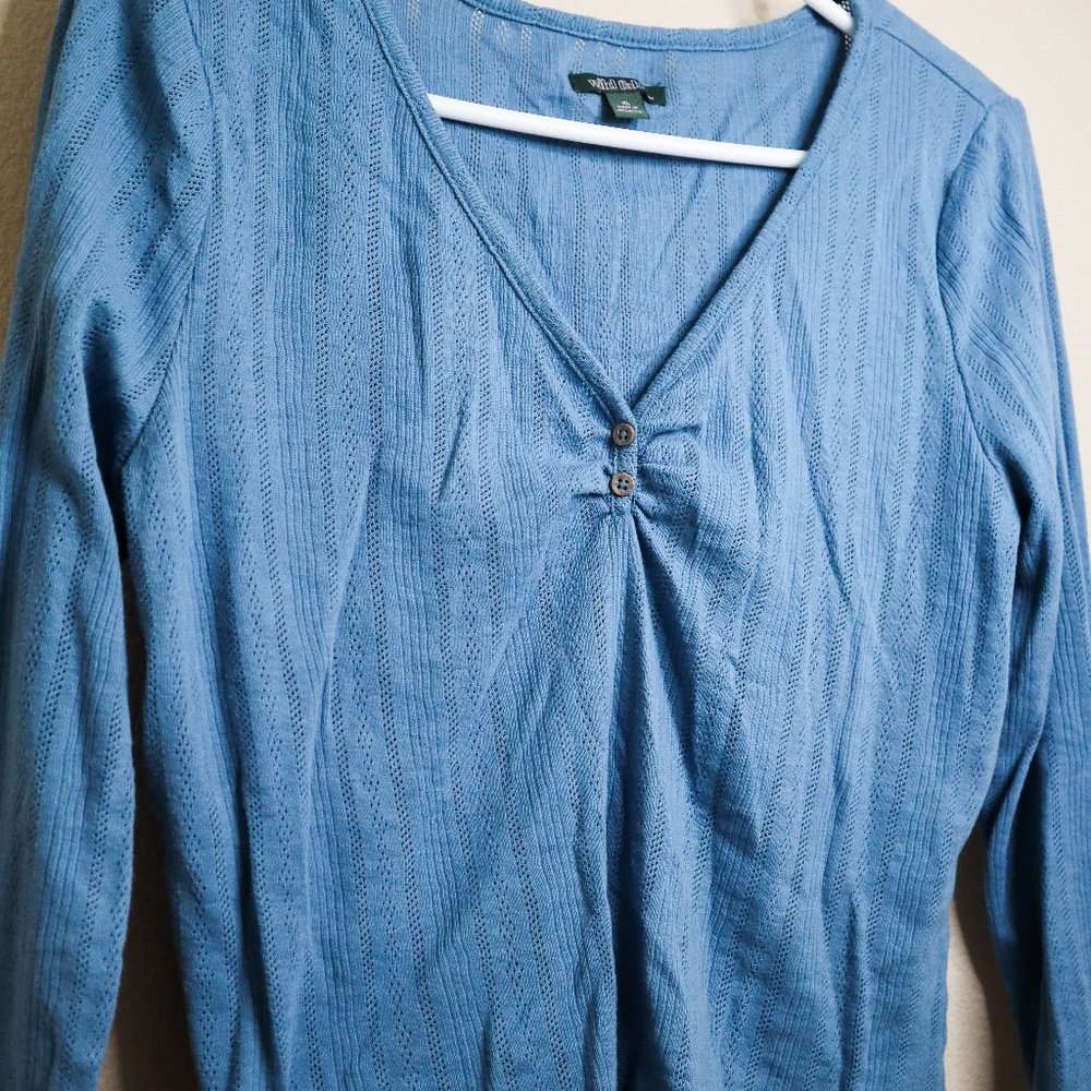 Blue Lace Long Sleeve Top